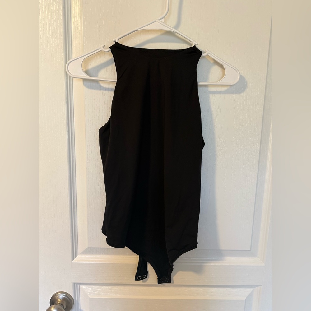 Pink (Victoria Secret) Black Sleeveless Bodysuit